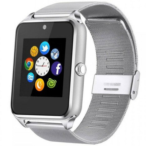 Ceas Smartwatch cu Telefon iUni GT08s Plus, Curea Metalica, Touchscreen, Camera, Notificari, Silver