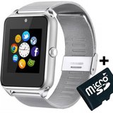 Ceas Smartwatch cu Telefon iUni GT08s Plus, Curea Metalica, Touchscreen, Camera, Notificari, Silver